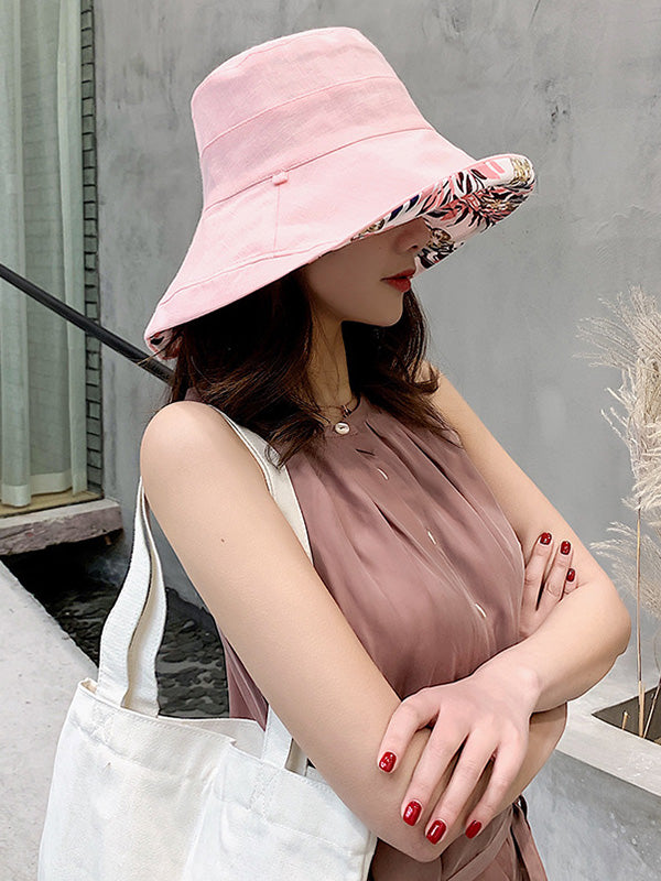 Original Solid&Printing Reversible Foldable Sun-Protection Bucket Hat