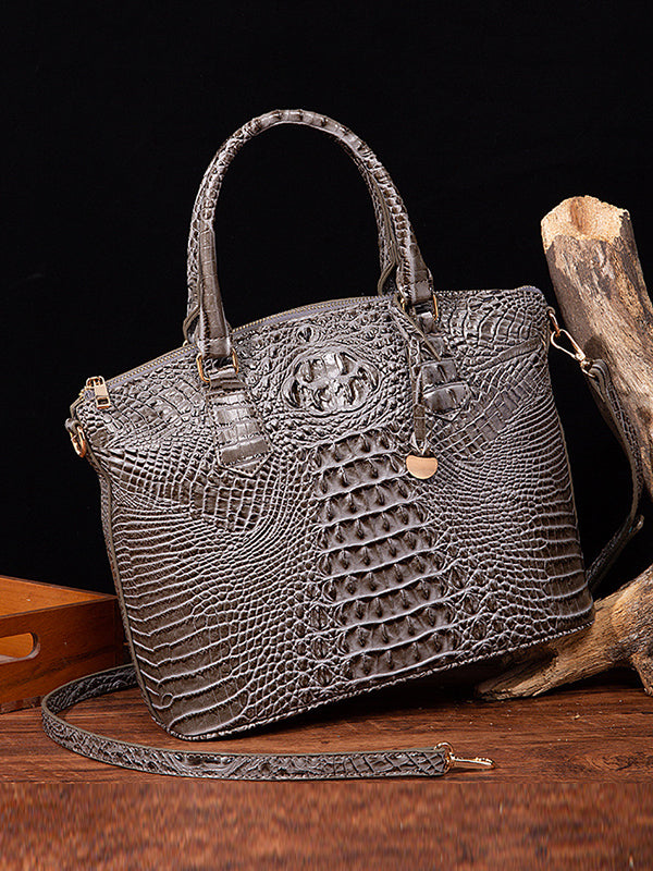 Alligator Print Pleated Split-Joint Bags Handbags