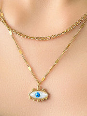 Adjustable Double Layered Eye Shape Necklaces Accessories