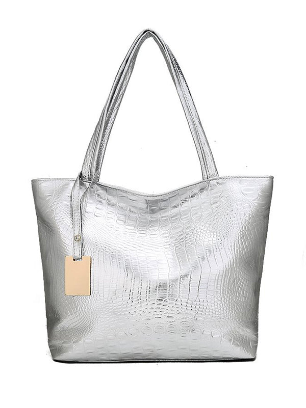 Original Solid Color Shiny Tote Bag