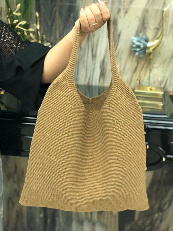 Solid Color Bags Woven Handbag