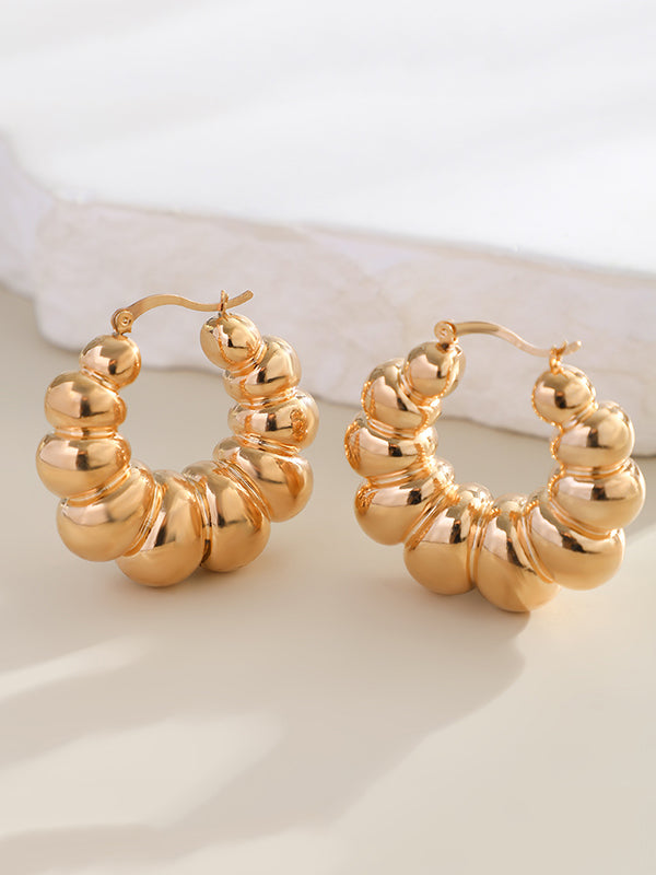 Geometric Hollow Solid Color Drop Earrings