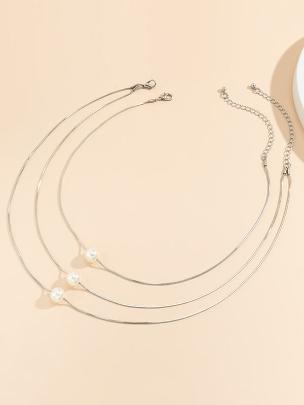 Simple Multilayer Pearl Necklaces Accessories