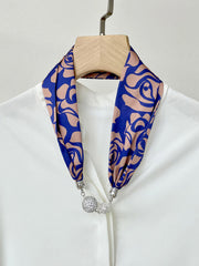 Rose Print Rhinestone Scarf