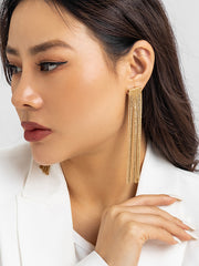 Solid Color Tasseled Earrings Accessories