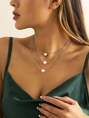 Simple Multilayer Pearl Necklaces Accessories