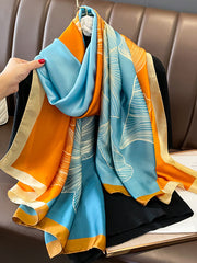 Sun-Protection Contrast Color Printed Shawl&Scarf