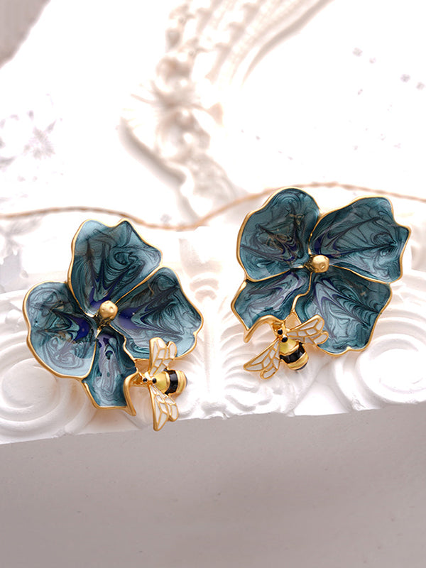 Bee Shape Flower Shape Earrings Accessories