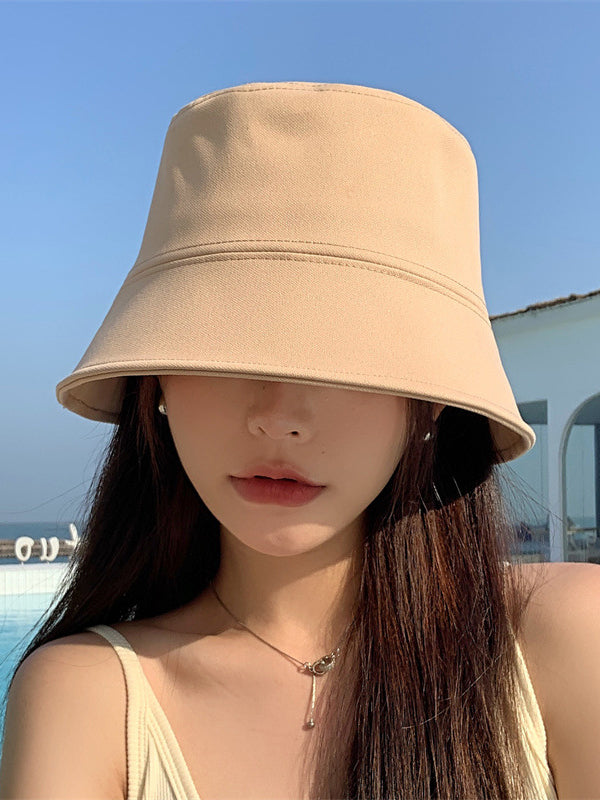 Sun-Protection Solid Color Fisherman Hat Hats&Caps