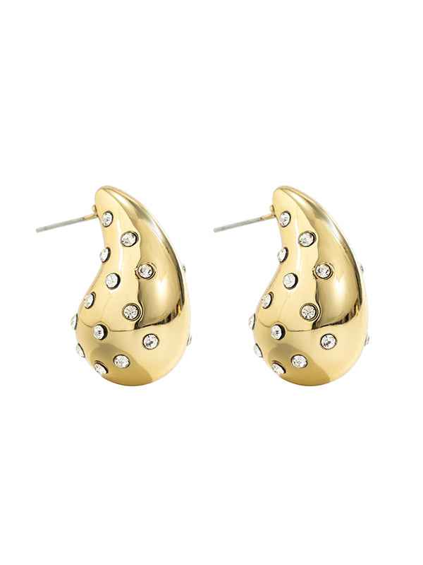 Geometric Rhine Stones Earrings Accessories