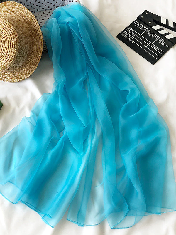 Sun-Protection See-Through Solid Color Shawl&Scarf