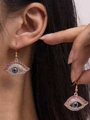 Contrast Color Eye Shape Drop Earrings Earrings Accessories