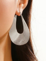 Geometric Hollow Solid Color Drop Earrings