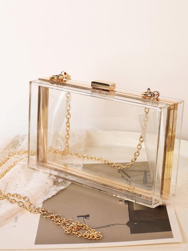 Transparent Acrylic Single Shoulder Chain Bag