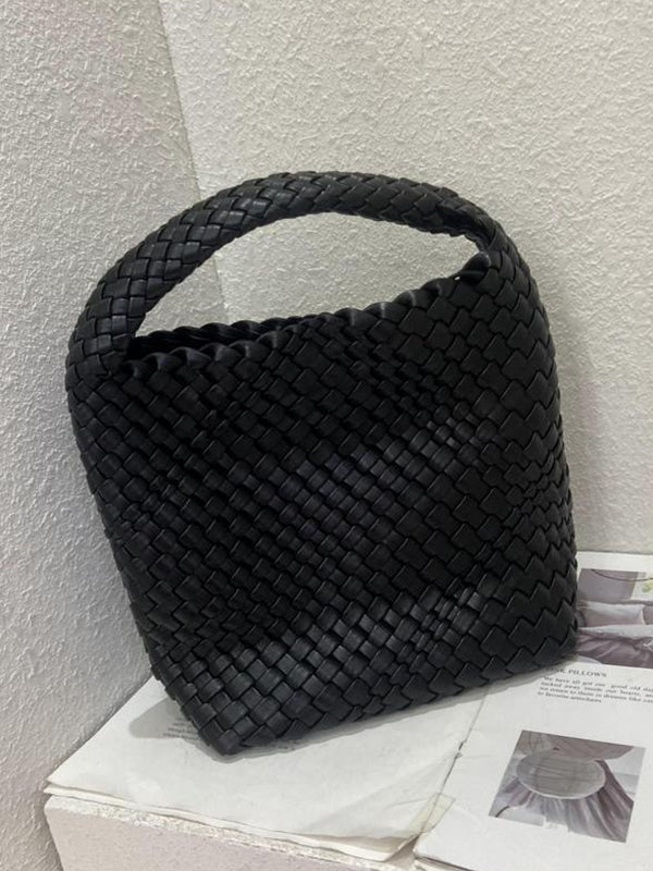 Solid Color Woven Bags Handbags