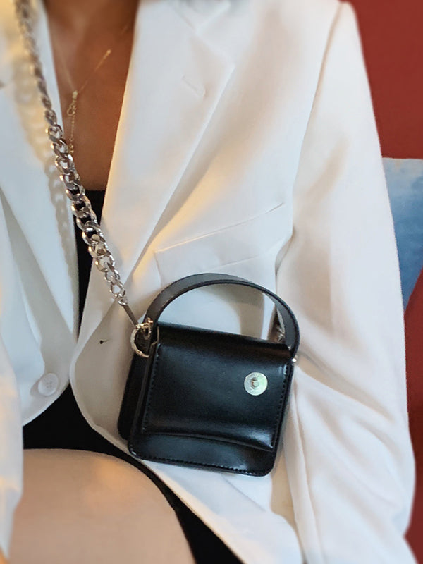 Accesorios elegantes para bolsos mini con cadena negros 