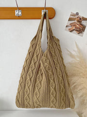 Woven Solid Color Handbags