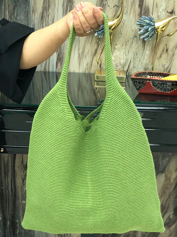 Solid Color Bags Woven Handbag