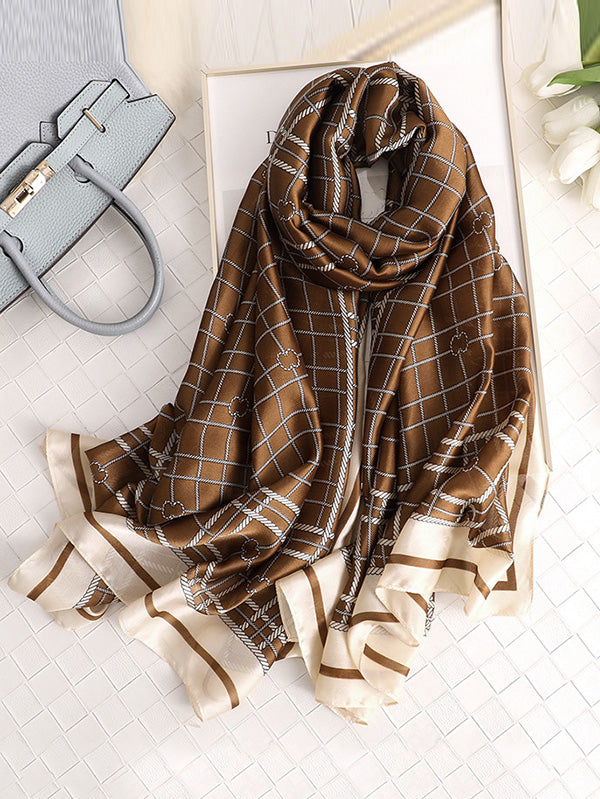 Vintage Plaid Sun Protection Shawl&Scarf