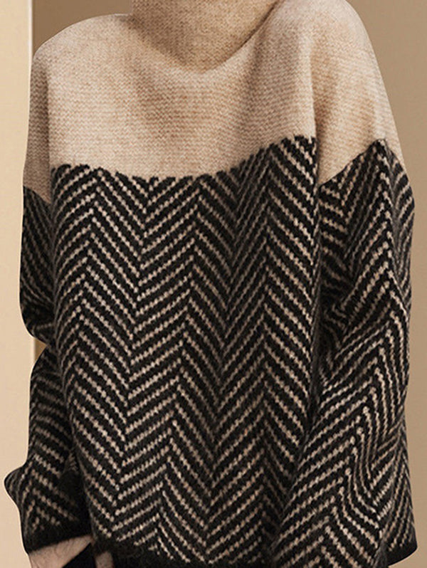 Casual Loose High-Neck Sweater Tops