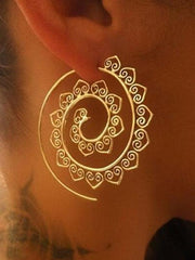 Retro Alloy Heliciform Hollow Earrings