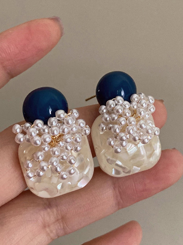 Accesorios para aretes geométricos con perlas de imitación 