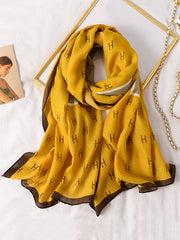 H Print Warm Sun-Proof Silk Scarf