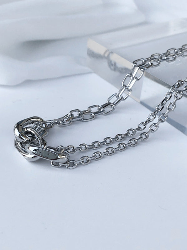 Chains Double Layered Necklaces Accessories