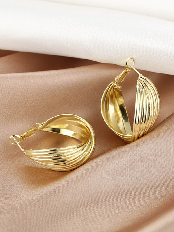 Simple Stylish Gold Hip-Hop Original Ear-Ring