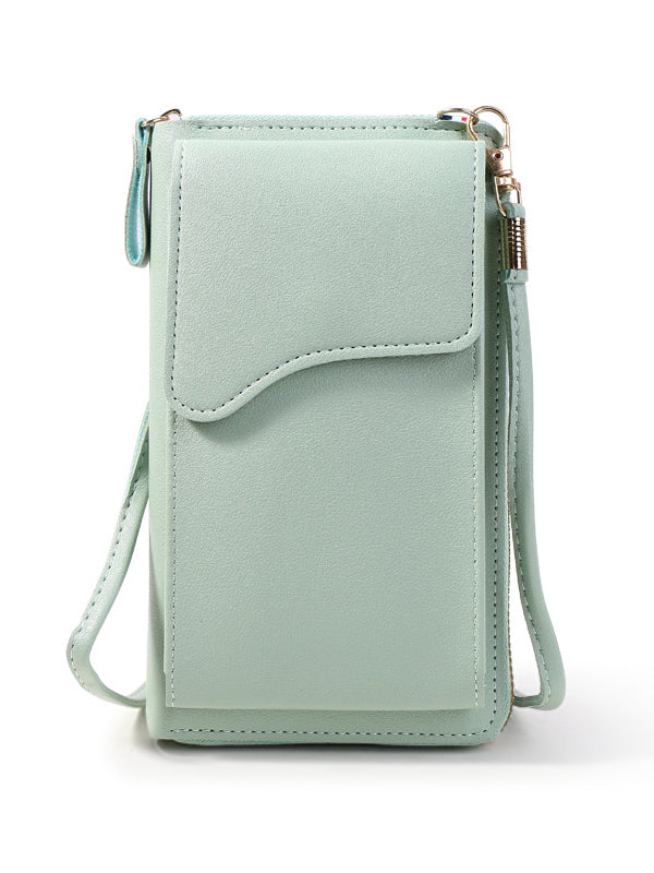 Simple Solid Color PU Sling Bag Shoulder Bag