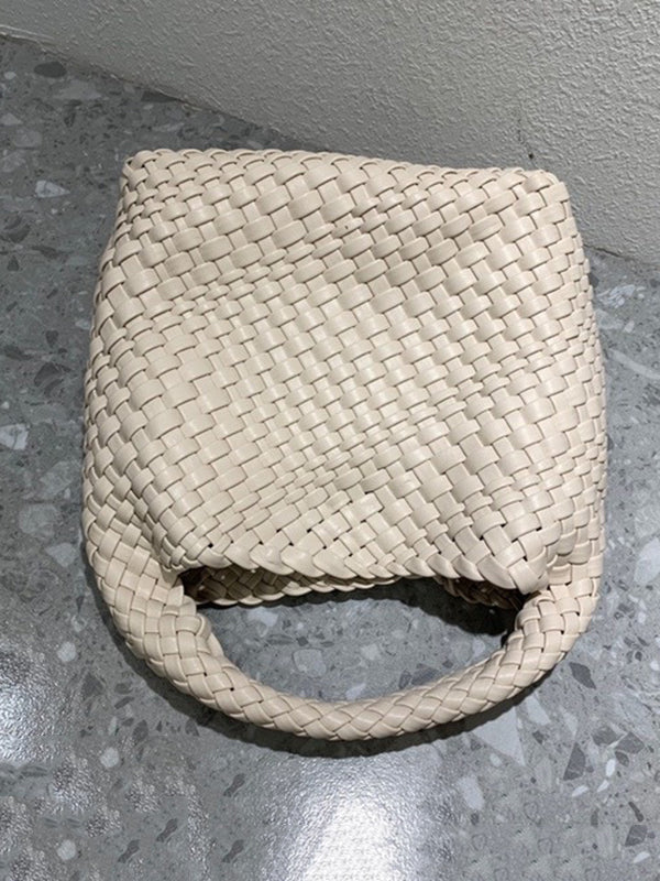 Solid Color Woven Bags Handbags