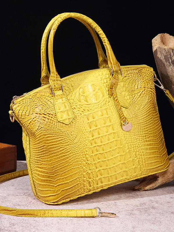 Alligator Print Pleated Split-Joint Bags Handbags