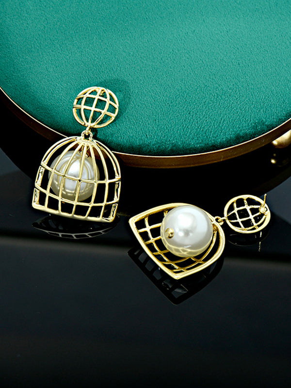 Statement Geometric Pearl Earrings Accessories