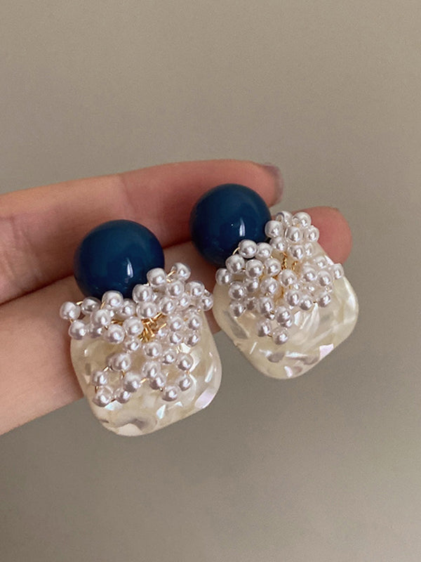 Accesorios para aretes geométricos con perlas de imitación 