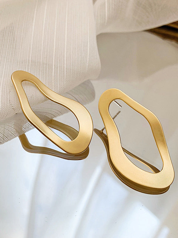 Simple Normcore Irregular Geometry Alloy Earrings