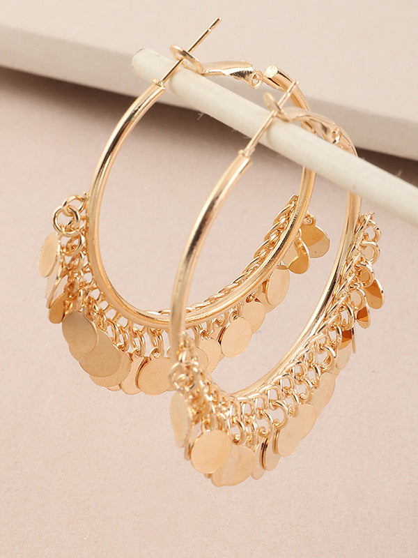 Fashion Tasseled Solid Color Geometric Earrings Accessories