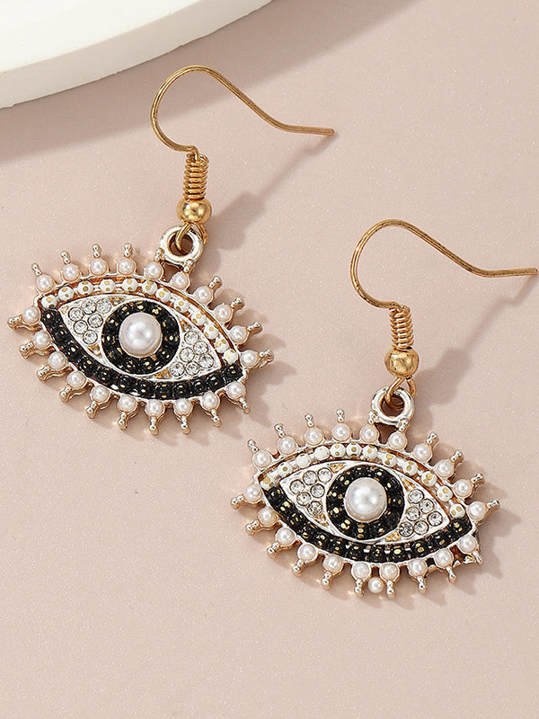 Contrast Color Eye Shape Drop Earrings Earrings Accessories