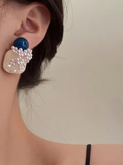 Imitation Pearl Geometric Eardrop Earrings Accessories