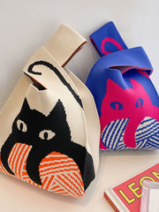 Animal Printed Multi-Colored Bags Accessories Woven Handbag