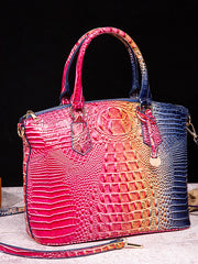 Alligator Print Pleated Split-Joint Bags Handbags