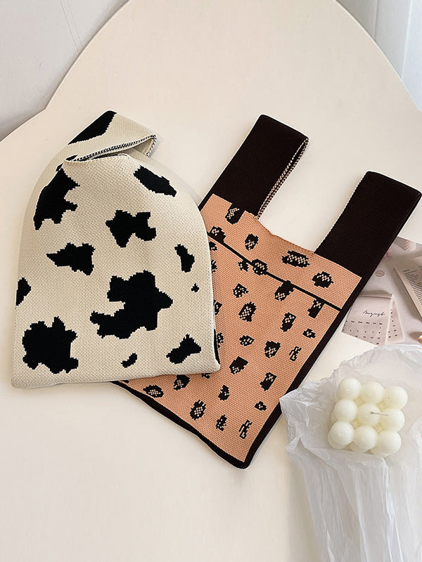 Urban Knitting Cow Pattern Bags Accessories Handbags