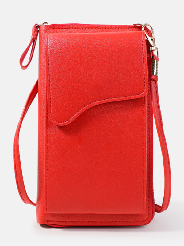 Simple Solid Color PU Sling Bag Shoulder Bag