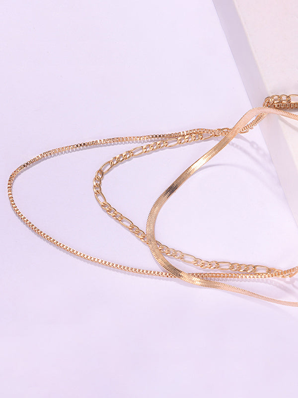 Hollow Solid Color Layered Necklaces