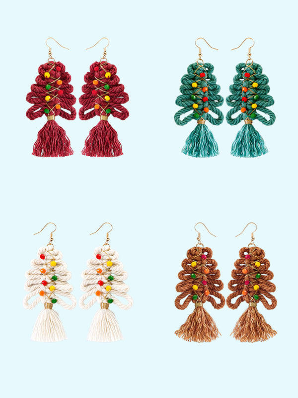 Tasseled Earrings Christmas Tree Accessories