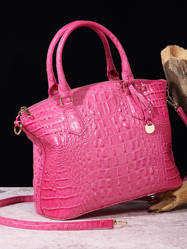 Alligator Print Pleated Split-Joint Bags Handbags