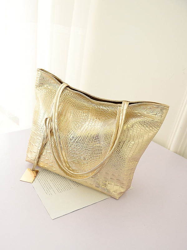 Original Solid Color Shiny Tote Bag