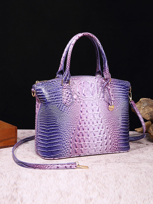 Alligator Print Pleated Split-Joint Bags Handbags