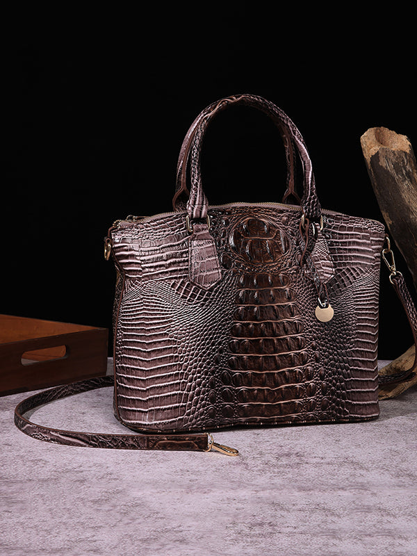 Alligator Print Pleated Split-Joint Bags Handbags