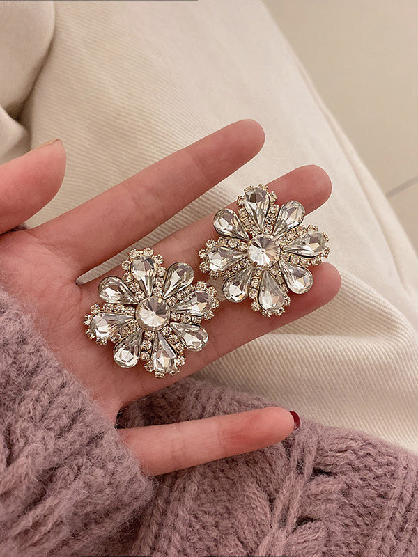 Urban Rhinestone Floral Earrings Accessories