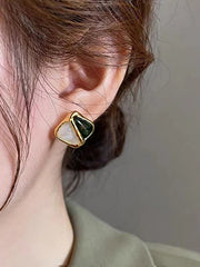 Contrast Color Geometric Earrings Accessories